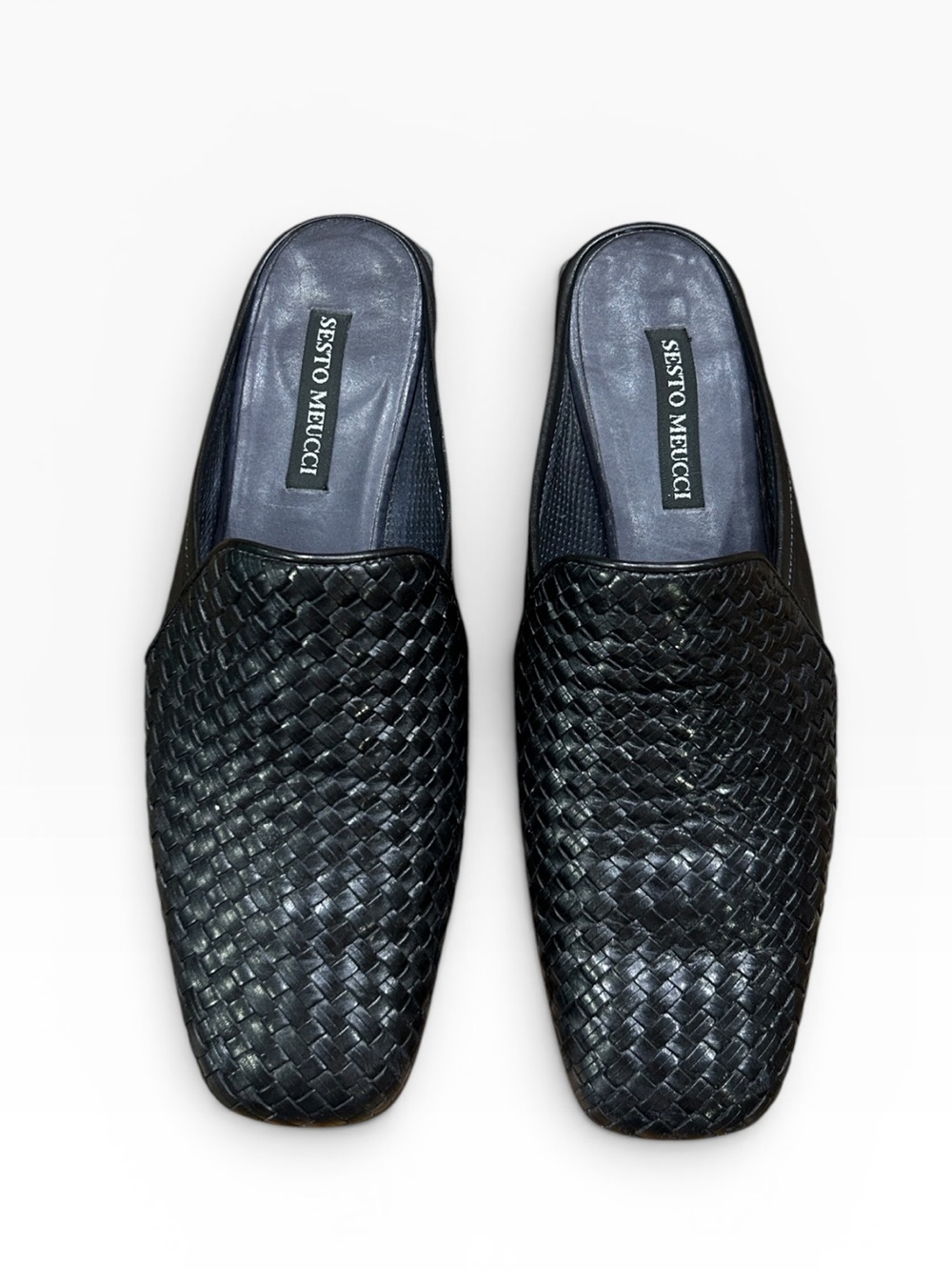 Sesto Meucci Woven Black Leather Mules Women’s Size 7.5 N - Picture 4 of 10